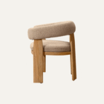 Chaise de jardin d'extérieur en teck massif moderne avec siège rembourré - Product Image 2