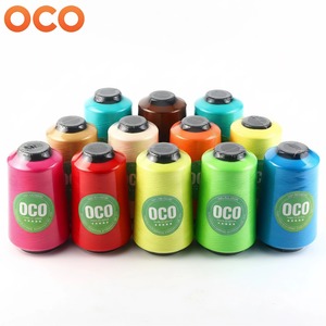 En stock, vente en gros, 15 000 yards/rouleau, <span class=keywords><strong>fil</strong></span> de polyester 100% teinté en couleur unie, haute ténacité, 17 couleurs, <span class=keywords><strong>fil</strong></span> à coudre pour vêtements - Product Image 1