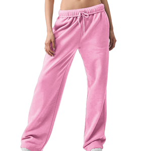 Pantalon de survêtement en éponge française Accolade pour femmes élégantes avec coupe à jambe droite et détail chromé - Product Image 4