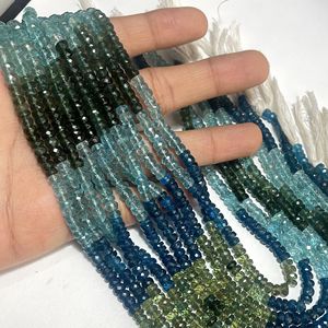 Cuentas de Piedras Preciosas de Apatita Natural Multicolor de 5 mm, Forma Redonda Facetada, Hilo de 14 Pulgadas de Largo, Perforación Central para la Fabricación de Joyas - Product Image 5