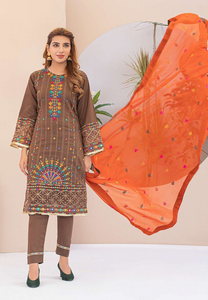 Original Markenware Neue Modische Damen Lawn-Anzüge Traditionelle Party Ethnische Pakistanische Bestickte 3-teilige Shalwar Kameez Dupatta - Product Image 4