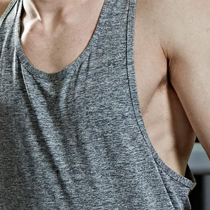 Chaleco de fitness para hombre, ropa de gimnasio, camiseta sin mangas, elástico, transpirable y de secado rápido, 100% de algodón sin mangas - Product Image 5