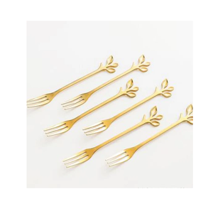 Tenedor de latón Desayuno con acabado dorado Juego de tenedor y cuchara de latón Diseño de mango con cuentas de acero espejado Tenedor de latón - Product Image 2