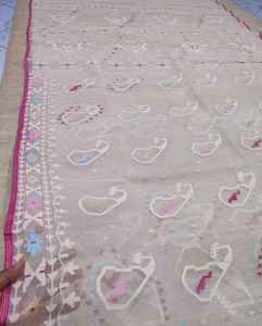 New Arrival Dhakai <b>Jamdani</b> Sharee Export Quality for Women <b>JAMDANI</b> FABRIC Blue GREEN Golden Sky Blue From Bangladesh - Product Image 2