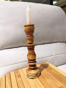 Support de bougie en bois massif écologique pour éclairage décoratif de table de Noël, avec une grande hauteur et un équilibre structurel élégant - Product Image 3