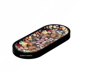 ZAM ZAM IMPEX Bandeja Larga Personalizada con Diseño de Mármol para Incienso de Sándalo, Recolector de Ceniza para Aromaterapia - Product Image 1