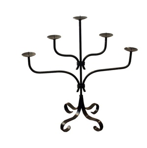 Home Decorative 5 Arms Iron <b>Candelabra</b> <b>Black</b> Finished for Wedding Party Living Room Interior Decorations Floor <b>Candelabra</b> - Product Image 3