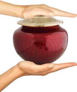 Bougie Urne de crémation pour les cendres humaines-Grande urne à bougie en or rouge-Urne décorative pour l'affichage des cendres à la maison-Belle moderne - Product Image 3