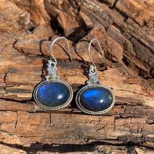 Handmade Labradorite Gemstone <b>Earrings</b> 925 Sterling Silver Unique Statement Fashion Jewelry Gift For Women <b>Men</b> - Product Image 4