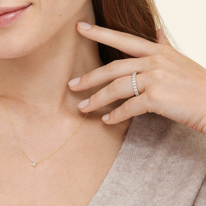 Bagues d'éternité pour femme en moissanite tendance et très vendues en gros, empilables, argent S925 plaqué or blanc 18 carats, bijoux fins - Product Image 3