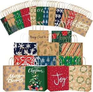 Bolsa de Papel Kraft Personalizada de Fábrica con Temática Navideña, Reciclable, con Asa Flexible en Forma de Anillo para Uso Artesanal - Product Image 1