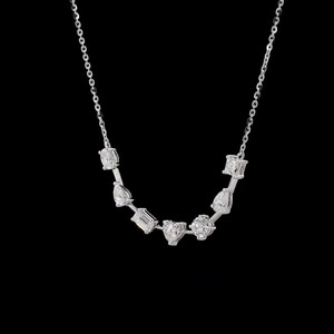 Collar de diamantes cultivados en laboratorio de 1,38 quilates, colgante de forma mixta de oro blanco de 14 quilates, VVS VS Clarity, joyería de uso diario ética ligera - Product Image 5