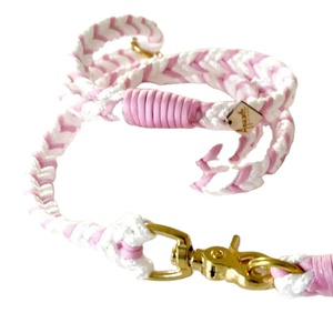 Wedding Set, Dog, Collar and Leash, White and <b>Light</b> pink and Gold, <b>Rope</b> - Product Image 1
