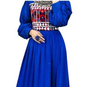 Meilleure vente Robes de style afghan pour femme Robe tribale afghane décontractée à la mode avec broderie simple - Product Image 5