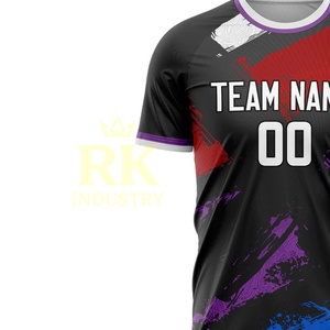 Maillot de football unisexe de haute qualité, tissu 100% polyester, séchage rapide, respirant, avec impression personnalisée du nom et du logo de l'équipe, couleurs - Product Image 4