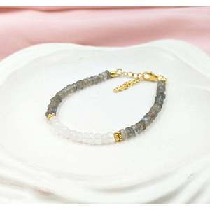 Blue Flash Labradorite & Moonstone 18K Gold Filled Crystal <b>Bracelet</b> - Product Image 1