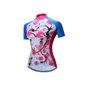 Maillot de cyclisme pour femmes, manches courtes, léger, séchage rapide, haut de vélo de route avec maille respirante et garniture de sécurité réfléchissante - Product Image 1