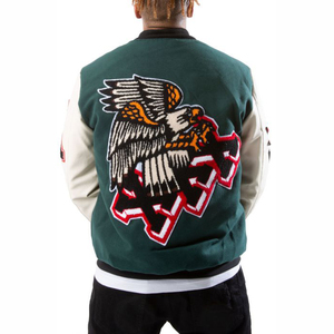 Fabricant de vestes d'université imprimées épaisses personnalisées pour hommes Vestes d'université à col montant pour le rembourrage de baseball d'hiver - Product Image 4