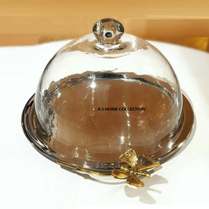 ขาตั้งเค้กโลหะแบบ3ช่องชุบทองเกรดสูงออกแบบลายใบไม้ใหม่ล่าสุด - Product Image 2