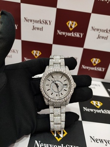 Diamante di lusso VVS Moissanite orologio meccanico ghiacciato orologi classici Look brillante scintillio per gli uomini donne cinturino in acciaio inossidabile - Product Image 2