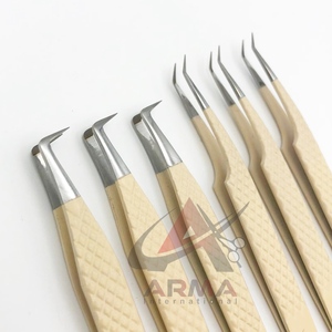 Pinzas profesionales para extensión de pestañas de acero inoxidable de alta calidad, herramienta de belleza sostenible para extensiones de pestañas - Product Image 6