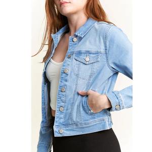 Veste en jean bleue à manches longues de luxe pour femmes teinte réversible écologique de haute qualité BD hauts manteau perle coton respirant - Product Image 5