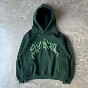 OEM heavyweight streetwear oversized gothic printed <b>zip</b>-<b>up</b> <b>Y2K</b> <b>hoodie</b>, custom 3D powder puff printed <b>hoodie</b> - Product Image 5