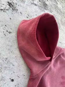 Pull-over vintage délavé au soleil sans ficelle Sweat-shirt homme personnalisé poids lourd surdimensionné à capuche lavé à l'acide pour l'hiver - Product Image 5