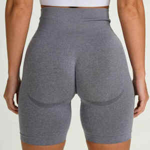 Pantalones cortos de Yoga de cintura alta personalizados para mujer, tela transpirable, deportes, entrenamiento, informal, sólido - Product Image 3