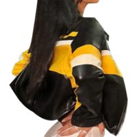 Veste en cuir de motard courte à manches longues tendance pour femmes, col montant, veste de moto courte pour femmes, veste pour hommes 2026