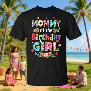 T-shirt promozionale con design personalizzato per la festa di compleanno della mamma della bambina, decorazioni per feste in famiglia a Hawaii - Product Image 3