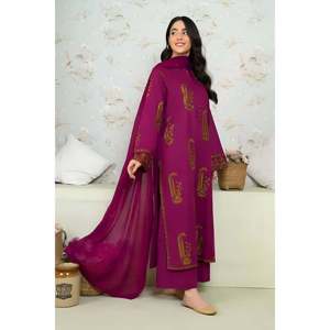Collection Printemps/Été SAPPHIRE-3PC : Chemise en Coton Brodé, Dupatta en Chiffon Brodé, Pantalon en Coton - BIC-4615 - Product Image 1