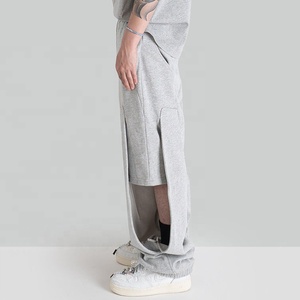 Custom Men's High Waist Straight Pattern Fleece Oversized Cargo Track Pants Streetwear Baggy Stacked Joggers Casual Style - Product Image 5