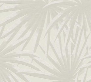 Made in Germany - <b>Wallpaper</b> <b>rolls</b> Palm Leaves Cream Light Grey - Non Woven Vinyl - <b>Wallpaper</b> Leaves for Walls - 10,05 x 0,53 m - Product Image 6