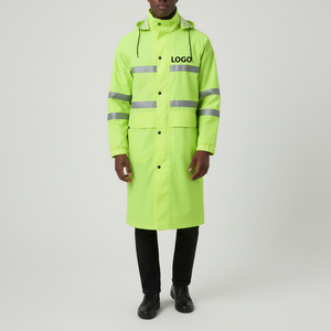 Chaqueta Impermeable de Seguridad Reflectante de Poliéster con Cinta Reflectante Personalizada, Chaqueta Larga Impermeable para Trabajo - Product Image 5