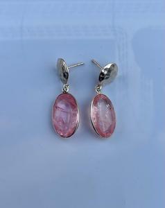 Pendiente hecho a mano de morganita de Plata de Ley 925, hermoso pendiente de mujer. - Product Image 6