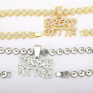 925 Sterling Silver & Gold Moissanite Iced Design Hip Hop Party Pendentif Charmes Personnalisable IGI Certifié Bijoux pour Hommes - Product Image 6