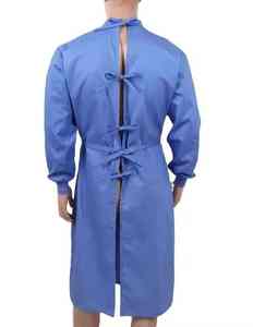 Robe d'isolement jetable à manches courtes SMS 35gsm 40gsm Robe de patient 100 pièces par carton pour les patients hospitaliers - Product Image 3