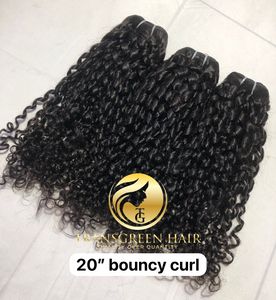 Exportation Top Vente Produit 100% Vierge Indienne 20 "Bouncy Curly Bundles Avec Fermeture Extension de Cheveux Humains Donneur Unique Cheveux - Product Image 3
