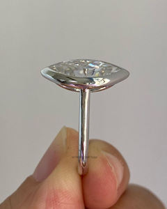 3 CT Marquise แหวนหมั้นเพชรโมอิสตัดสีโรสโกลด์ชุดกรอบยาวแหวนแต่งงานที่ทันสมัยได้รับการรับรองแหวนเจ้าสาวสำหรับเธอ - Product Image 4