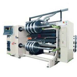 เครื่องตัดและกรอม้วนแบบแขนยื่นที่ใช้เซอร์โว 600 เมตรต่อนาที 40 นิ้ว สำหรับการแปรรูปม้วนฟิล์มพลาสติก BOPP สำหรับบรรจุภัณฑ์ โมฮินดรา - Product Image 1