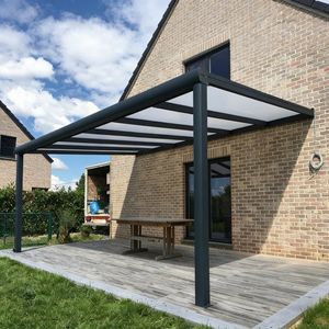 Pergola de jardin en aluminium avec toit en polycarbonate, structure extérieure, véranda, terrasse, auvent - Product Image 1