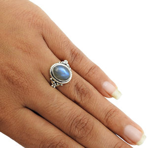 Offre Spéciale Design Unique fait à la main bijoux fins Labradorite naturelle pierres précieuses anneaux 925 bague bohème en argent Sterling pour hommes femmes - Product Image 3