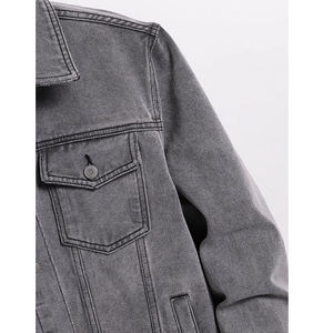 2026 New Fashion Design High Quality Men Canvas <b>Denim</b> <b>Jacket</b> Stand Collar Letter Pattern Eco-Friendly Custom Made Sizes Colors - Product Image 4