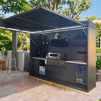Nouveau modèle 2026 pour la vente en gros : Module de cuisine extérieure pour appartement, personnalisé, en acier inoxydable, modulaire, écologique, avec barbecue et abri de rangement extérieur