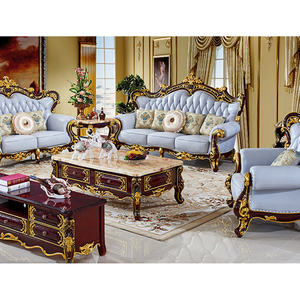 Juego de sofá de madera maciza Suar de caoba de teca Europea clásica para sala de estar, muebles duraderos para Villa de Hotel, apartamentos de Color Natural - Product Image 3