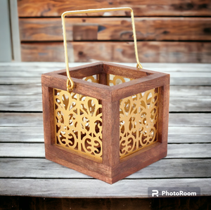 Lanterne en bois de conception unique en forme multiple décoration de la maison bougeoir pour décor de fête votive à bon prix - Product Image 3