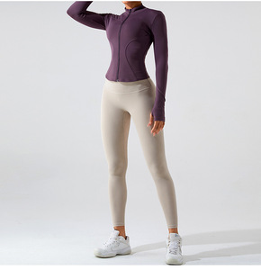 High Quality Women <b>Yoga</b> <b>Jacket</b> Long Sleeve Eco-Friendly Windproof Breathable Spandex/Polyester/Nylon Stylish Customizable - Product Image 4