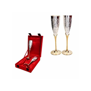แก้วไวน์สแตนเลสพร้อมกล่องบรรจุของขวัญทำจากทองเหลืองชุบเคลือบรูปแก้วไวน์งานหัตถกรรมสั่งทำ - Product Image 5