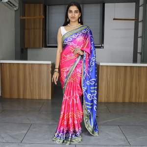 100% ส่าหรีผ้าไหมแท้สำหรับผู้ใหญ่เสื้อผ้าอินเดียแบบนิ่มและปากีสถานงานปาร์ตี้แบบตะวันตกทำมือพิมพ์ลายด้วยมือ - Product Image 6